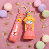 3D PVC Figure Keychain - SuperMario - Princess Peach Chibi Pink Dress