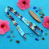 Lanyard - Lilo & Stitch - Tropical Flowers Blue