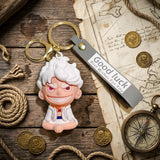 3D PVC Figure Keychain - One Piece - Monkey D Luffy Gear 5 Sitting Smiling