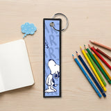 Embroidery Keychain - Peanuts - Snoopy Artist's Tag (Light Blue)
