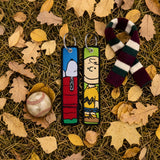 Embroidery Keychain - Peanuts - Snoopy & Charlie Brown (Blue & Green)