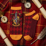 Socks - Harry Potter - Gryffindor Crest Argyle Pattern Red Orange Ankle Socks (1 Pair)