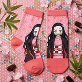 Socks - Demon Slayer - Nezuko Kamado Pink Geometric Ankle Socks (1 Pair)