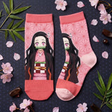 Socks - Demon Slayer - Nezuko Kamado Pink Geometric Ankle Socks (1 Pair)