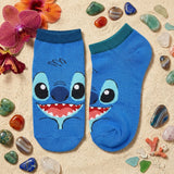 Socks - Disney - Stitch Face Blue Ankle Socks (1 Pair)