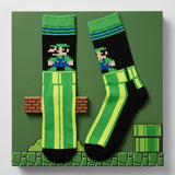 Socks - Super Mario - Luigi Pixel Green Pipe Crew Socks (1 Pair)