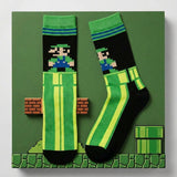 Socks - Super Mario - Luigi Pixel Green Pipe Crew Socks (1 Pair)