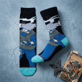 Socks - Naruto - Kakashi Hatake Dynamic Pose Blue Crew Socks (1 Pair)