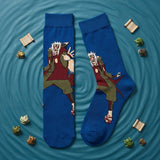 Socks - Naruto - Jiraiya Dynamic Pose Blue Crew Socks (1 Pair)