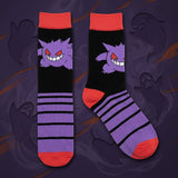 Socks - Pokemon - Gengar Purple Stripes Orange Crew Socks (1 Pair)