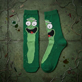 Socks - Rick and Morty - Pickle Rick Face Green Crew Socks (1 Pair)