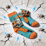 Socks - Dragon Ball - Goku Action Pose Blue Stripes Crew Socks (1 Pair)