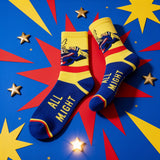Socks - My Hero Academia - All Might Yellow Blue Red Crew Socks (1 Pair)