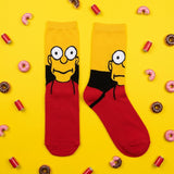 Socks - The Simpsons - Simpson Face Yellow Red Crew Socks (1 Pair)