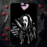 ID Card Badge Holder - Scream - Ghostface holding knife, hearts