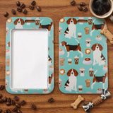 ID Card Badge Holder - Beagle Dogs and Coffee