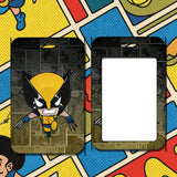ID Card Badge Holder - Marvel - Chibi Wolverine Flying Comic Book Background