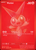 Card Keychain - Pokémon - Victini basic Distinctive red striped foil art