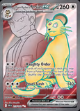 Card Keychain - Pokémon - Team Rocket's Persian ex Secret Rare, features Giovanni