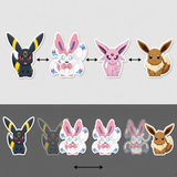 3D Lenticular Sticker - Pokémon - Umbreon, Sylveon, Espeon & Eevee