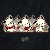 3D Lenticular Sticker - Sanrio - Pochacco Cute Poses