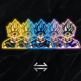 3D Lenticular Sticker - Dragon Ball - Goku Super Saiyan Forms