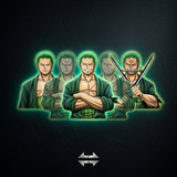 3D Lenticular Sticker - One Piece - Roronoa Zoro With Swords