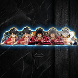 3D Lenticular Sticker - One Piece - Luffy Gear Second Third Fourth Praying Three Panels