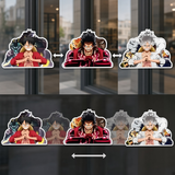 3D Lenticular Sticker - One Piece - Luffy Gear Second Third Fourth Praying Three Panels
