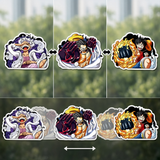 3D Lenticular Sticker - One Piece - Luffy Gear Fifth Snakeman Fire Fist Three Panels