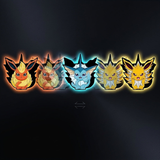 3D Lenticular Sticker - Pokémon - Flareon, Vaporeon, Jolteon & Eevee