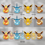 3D Lenticular Sticker - Pokémon - Flareon, Vaporeon, Jolteon & Eevee