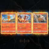 3D Lenticular Sticker - Pokémon - Charmander, Charmeleon & Charizard Cards