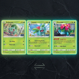 3D Lenticular Sticker - Pokémon - Bulbasaur, Ivysaur & Venusaur Cards