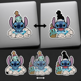 3D Lenticular Sticker - Lilo & Stitch - Stitch & Scrump Hot Spring