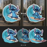 3D Lenticular Sticker - Lilo & Stitch - Stitch Surfing