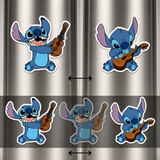 3D Lenticular Sticker - Lilo & Stitch - Stitch Playing Ukulele