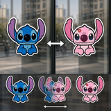 3D Lenticular Sticker - Lilo & Stitch - Stitch & Angel Sitting
