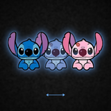 3D Lenticular Sticker - Lilo & Stitch - Stitch & Angel Sitting
