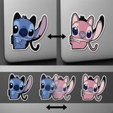 3D Lenticular Sticker - Lilo & Stitch - Stitch & Angel Peeking