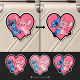 3D Lenticular Sticker - Lilo & Stitch - Stitch & Angel Heart Kiss