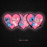 3D Lenticular Sticker - Lilo & Stitch - Stitch & Angel Heart Kiss