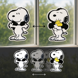 3D Lenticular Sticker - Peanuts - Snoopy Hugging Woodstock