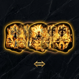 3D Lenticular Sticker - Dragon Ball - Goku Three-panel Golden Super Saiyan Aura Power Trio