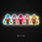 3D Lenticular Sticker - Dragon Ball - Goku Three Transformations Blue God Red God Super Saiyan 3 Aura Trio