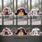 3D Lenticular Sticker - One Piece - Luffy Gear Second Fourth Fifth Three-phase Transformation Collage Red White