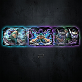 3D Lenticular Sticker - One Piece - Zoro Triple Panel Swords Drawn Blue Lightning Purple Castle Dark Battle