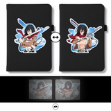 3D Lenticular Sticker - Attack on Titan - Mikasa Dual Sword Blue Sky Red Scarf Combat Stance