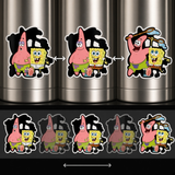 3D Lenticular Sticker - SpongeBob SquarePants - Spongebob And Patrick Beach Adventure With Gary Snail Three Panels