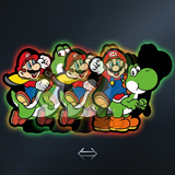 3D Lenticular Sticker - Super Mario - Mario Riding Green Yoshi Two-panel Lenticular Shift White Body